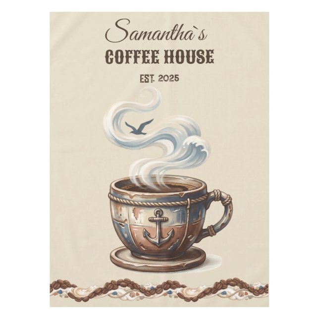 Mantel Marca personalizada del Café Costero (Anverso)