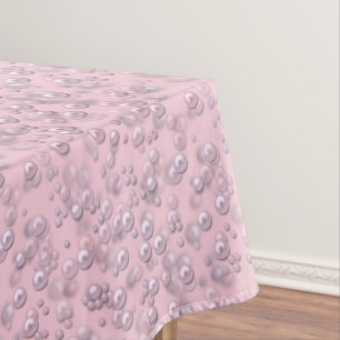 Mantel Marcadores de perlas blancas en terciopelo rosa