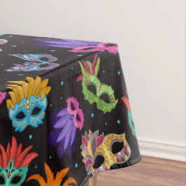 Mantel Mardi Gras Feather Mask Estrella azul morada verde