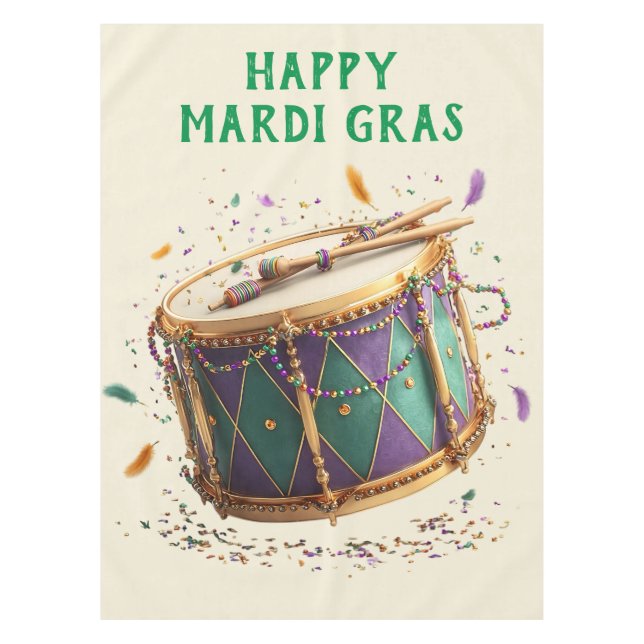 Mantel Mardi Gras Festive Drum (Anverso)