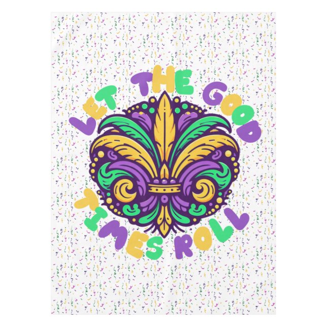Mantel Mardi Gras Que pasen los buenos tiempos (Anverso)