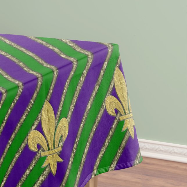Mantel Mardi Gras Stripes & Fleur de Lys (Subido por el creador)