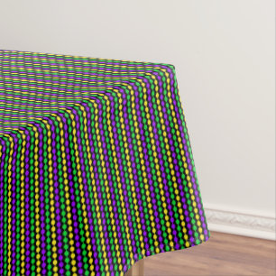 Mantel Mardi Gras Verde, Amarillo, Purpura Cuentas en Neg
