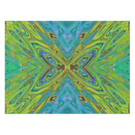 Mantel Mariposa abstracta azul y chartreuse alucinante