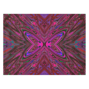 Mantel Mariposa abstracta rosa caliente, rojo y azul aluc