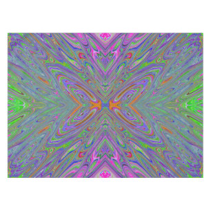 Mantel Mariposa abstracta trippy morada, naranja y verde