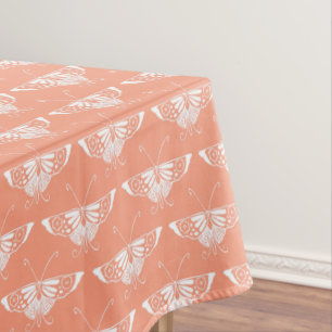 Mantel Mariposa estilizada Art Deco - naranja coral