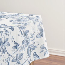 Mariposa floral de toile francés azul acuarela