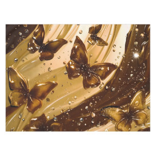 Mantel Mariposa Glam Abstracta Metálica Dorada