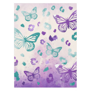 Mantel Mariposa Leopardo Purple White