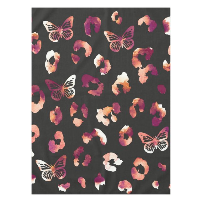 Mantel Mariposa Leopardo Tablón Negro (Anverso)