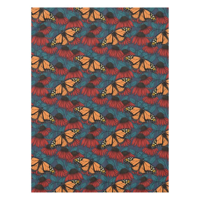 Mantel Mariposa monarca sobre las colmenas rojas (Anverso)