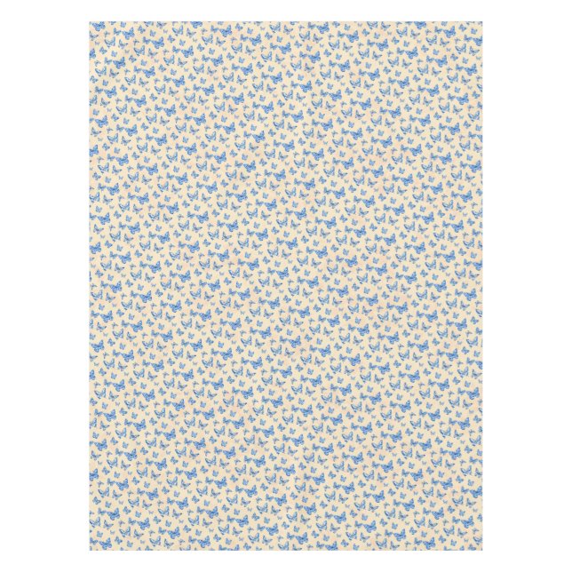 Mantel Mariposas azules retro Chinoiserie Rubor Ivory (Anverso)