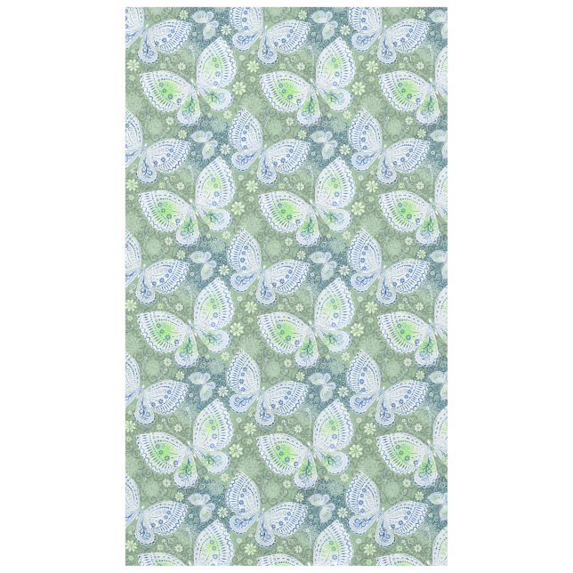 Mantel Mariposas Azules y Verdes  (Anverso)