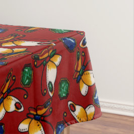 Mantel Mariposas blancas naranjas, Esmeralda, zafiro en r