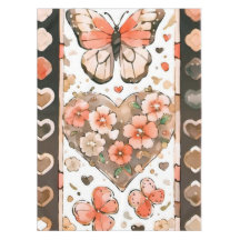 Mariposas, corazones y flores