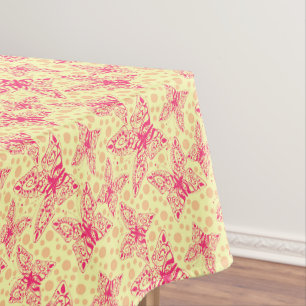 Mantel mariposas crimson de encaje en punto polka amarill