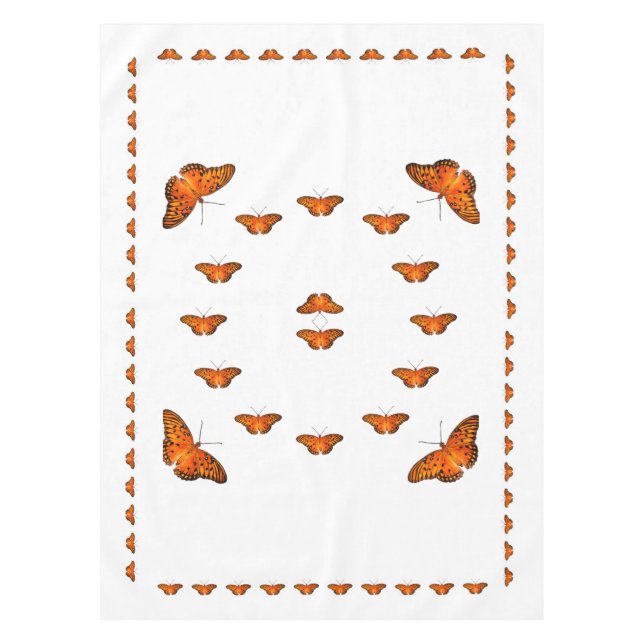 Mantel Mariposas en blanco (Anverso)