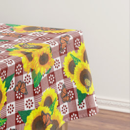 Mantel Mariposas Sunflower Red Gingham