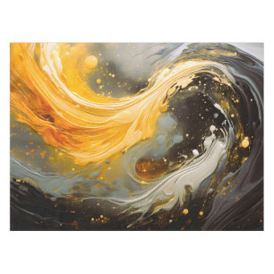 Mantel Mármol Abstracto Dorado Olas Modernas