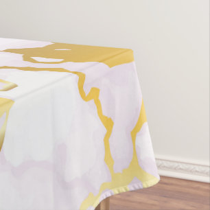 Mantel Mármol blanco y dorado