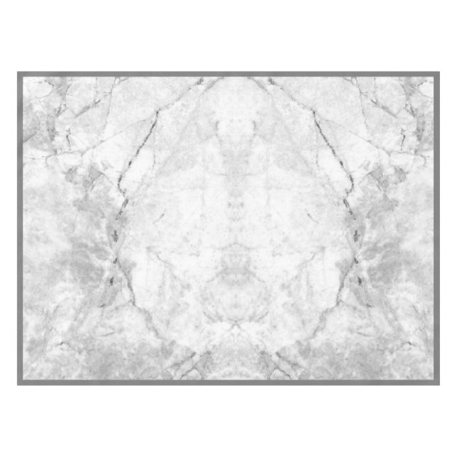 Mantel Mármol blanco y gris simple | Pequeña (Frente (Horizontal))