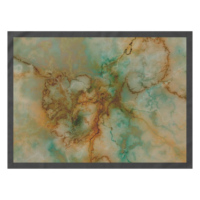 Mantel Mármol de oro verde esmeralda y cobre (Frente (Horizontal))