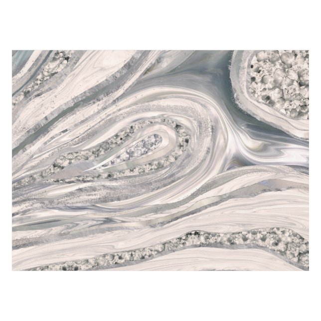 Mantel Mármol líquido gris y cristal - perlas y plata (Frente (Horizontal))