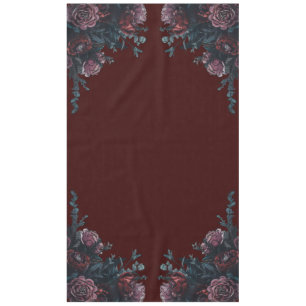 Mantel Maroon oscuro Boda floral de otoño