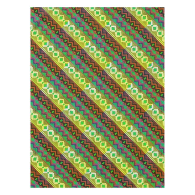 Mantel Marrón verde azteca estilo verde (Anverso)