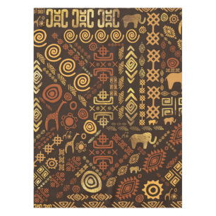 Mantel Marrones africanos étnicos y oros #12 del modelo
