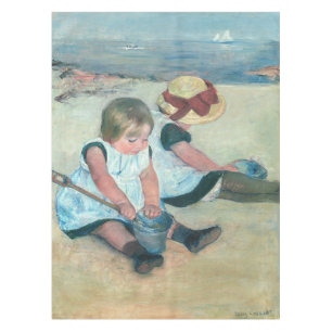 Mantel Mary Cassatt - Niños jugando en la playa