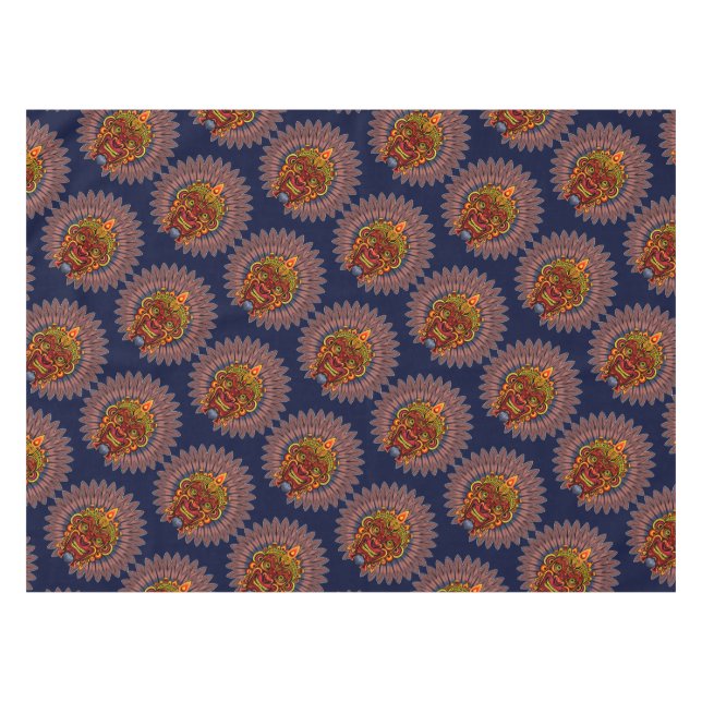 Mantel Máscara ritual del rey guerrero tribal (Frente (Horizontal))