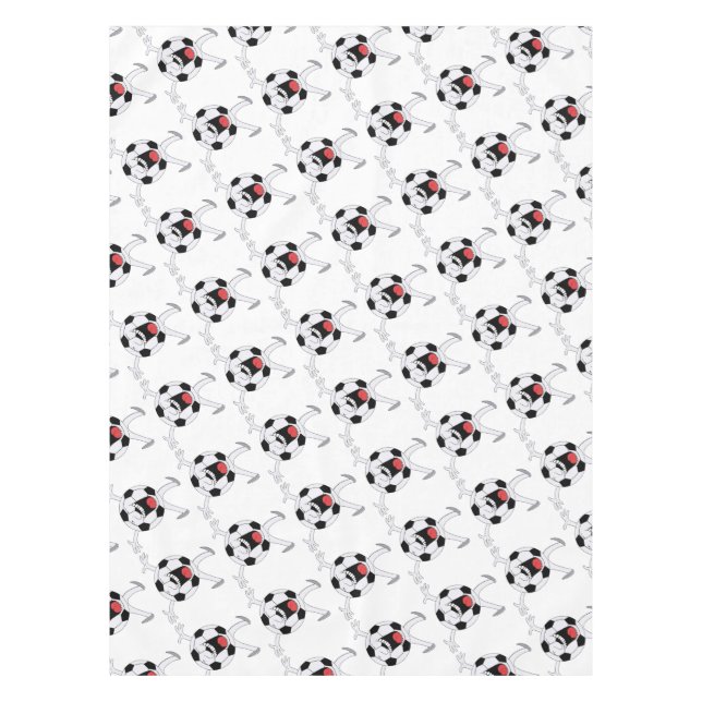Mantel Mascota de Balón de Fútbol Sonriente (Anverso)