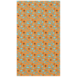 Mantel MCM Formas atómicas Turquesa en Naranja