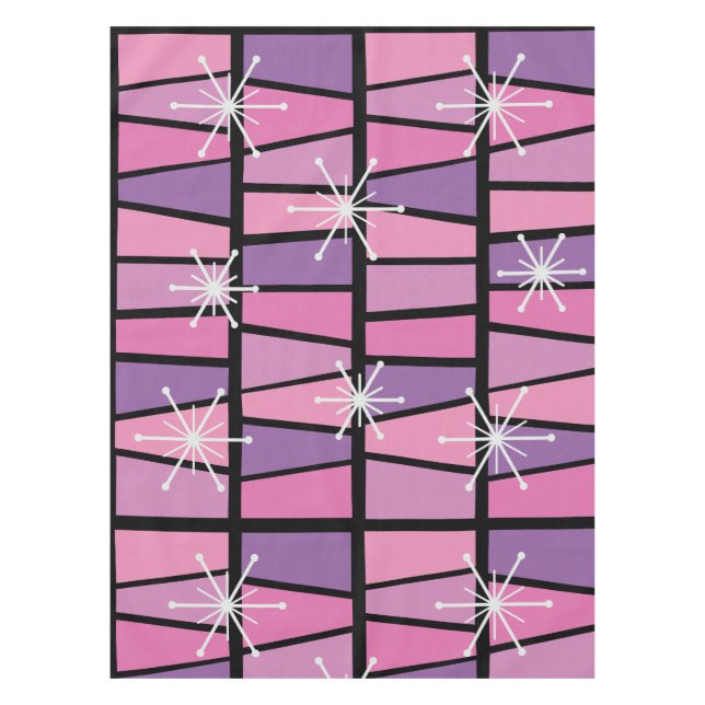 Mantel MCM geométrico Resumen Púrpura Rosa (Anverso)