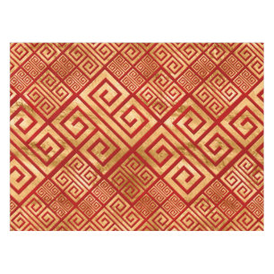 Mantel Meander griego - Llave griega - Oro en rojo #2