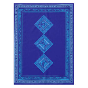 Mantel Meander griego - Llave griega - tonos azules