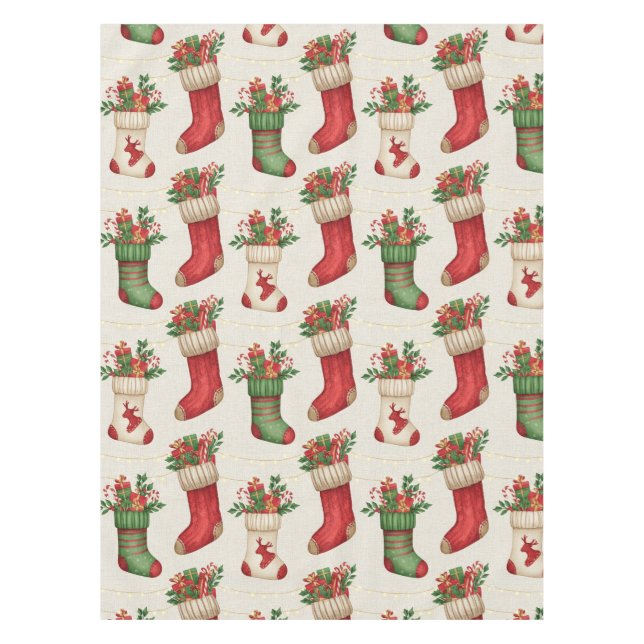 Mantel Medias de Navidad Patrón Continuo (Anverso)