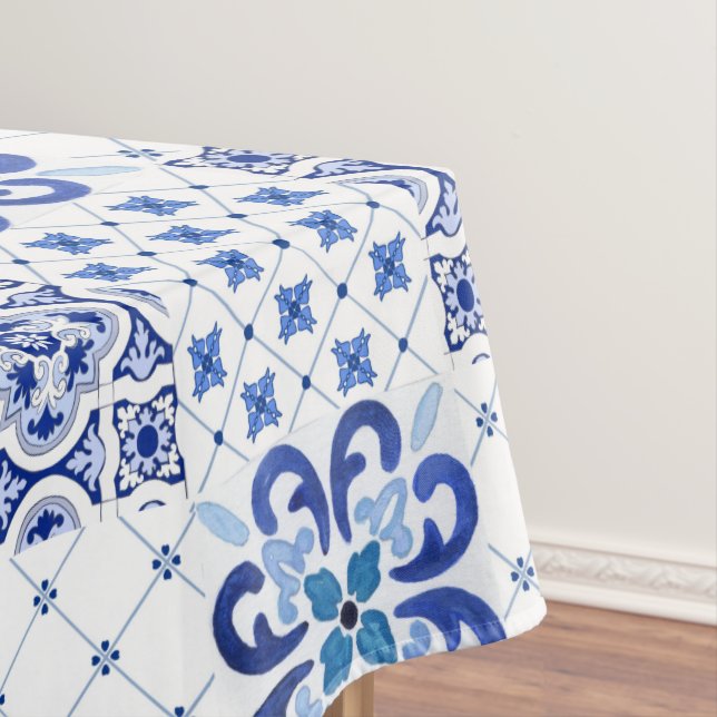 Mantel Mediterráneo,estilo amalfitano,cuadrados simples   (In Situ)