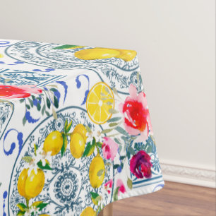Mantel Mediterráneo,estilo italiano,cítricos,limones,ma