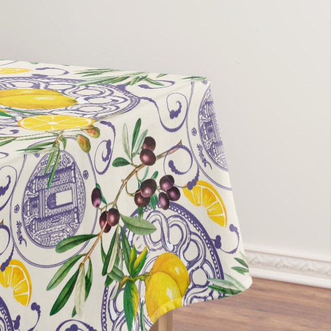 Mantel Mediterráneo, estilo toscano, aceitunas, patrón    (In Situ)