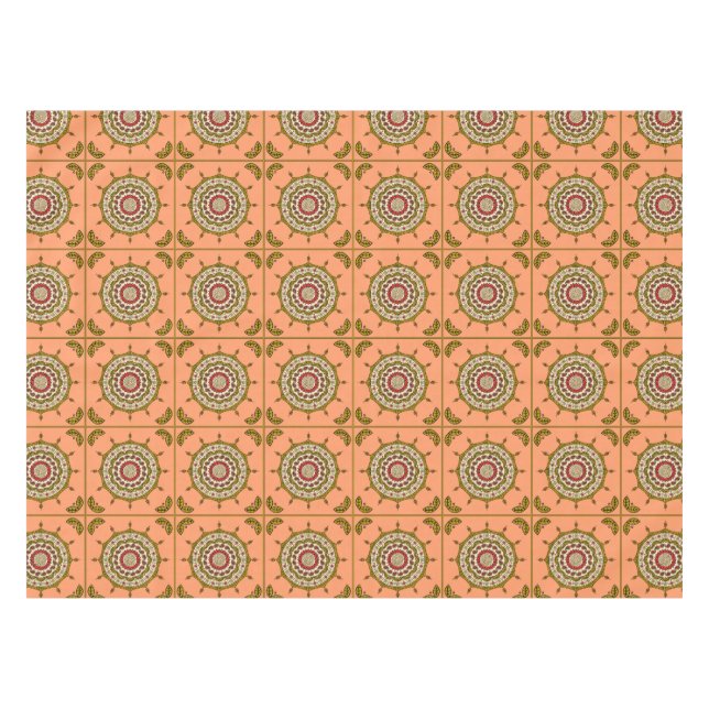 Mantel Mehndi Fantasy Gold Tablecloth (Frente (Horizontal))