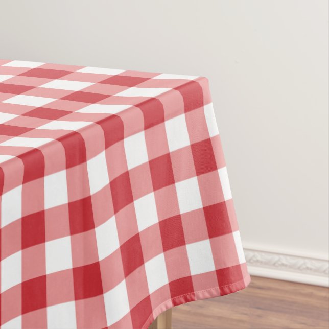 Mantel Mellow Classic Gingham - red white check plaid. (In Situ)