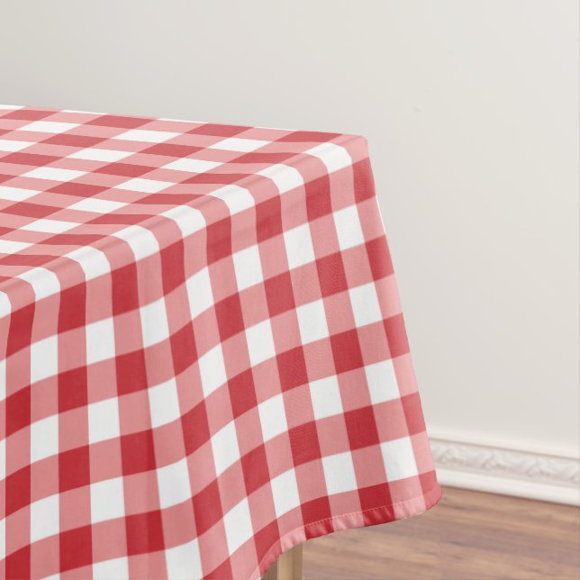 Mantel Mellow Classic Gingham - red white check plaid. (In Situ)