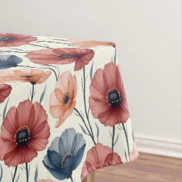 Mantel Melocotón y amapola azul
