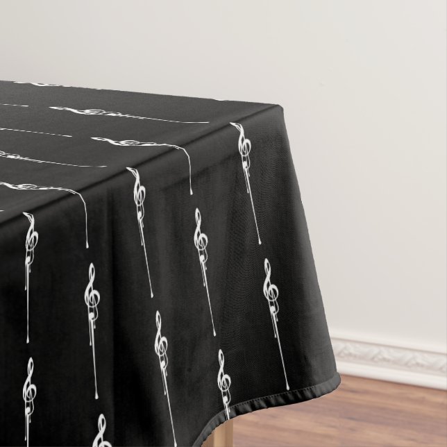Mantel Melting Music Motif Treble Clef White and Black (In Situ)