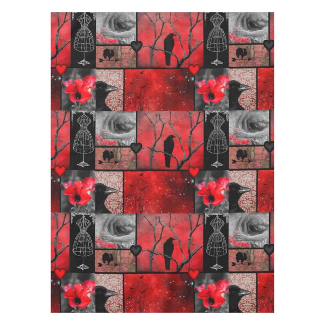 Mantel Menagerie Roja Y Negra (Anverso)