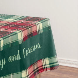 Mantel Merry & Bright Tartan Plaid Christmas Tablecloth