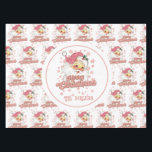 Mantel Merry Christmas Retro Typography Santa Gorra Rosa<br><div class="desc">Feliz Navidad,  tipografía retro rosa con un Santa Claus con un gorra rosa.</div>